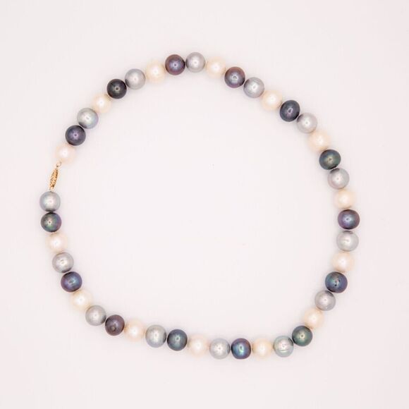 Ross-Simons 12-13mm Multicolored Cultured Pearl Necklace With 14kt Clasp 20 in - Picture 2 of 5